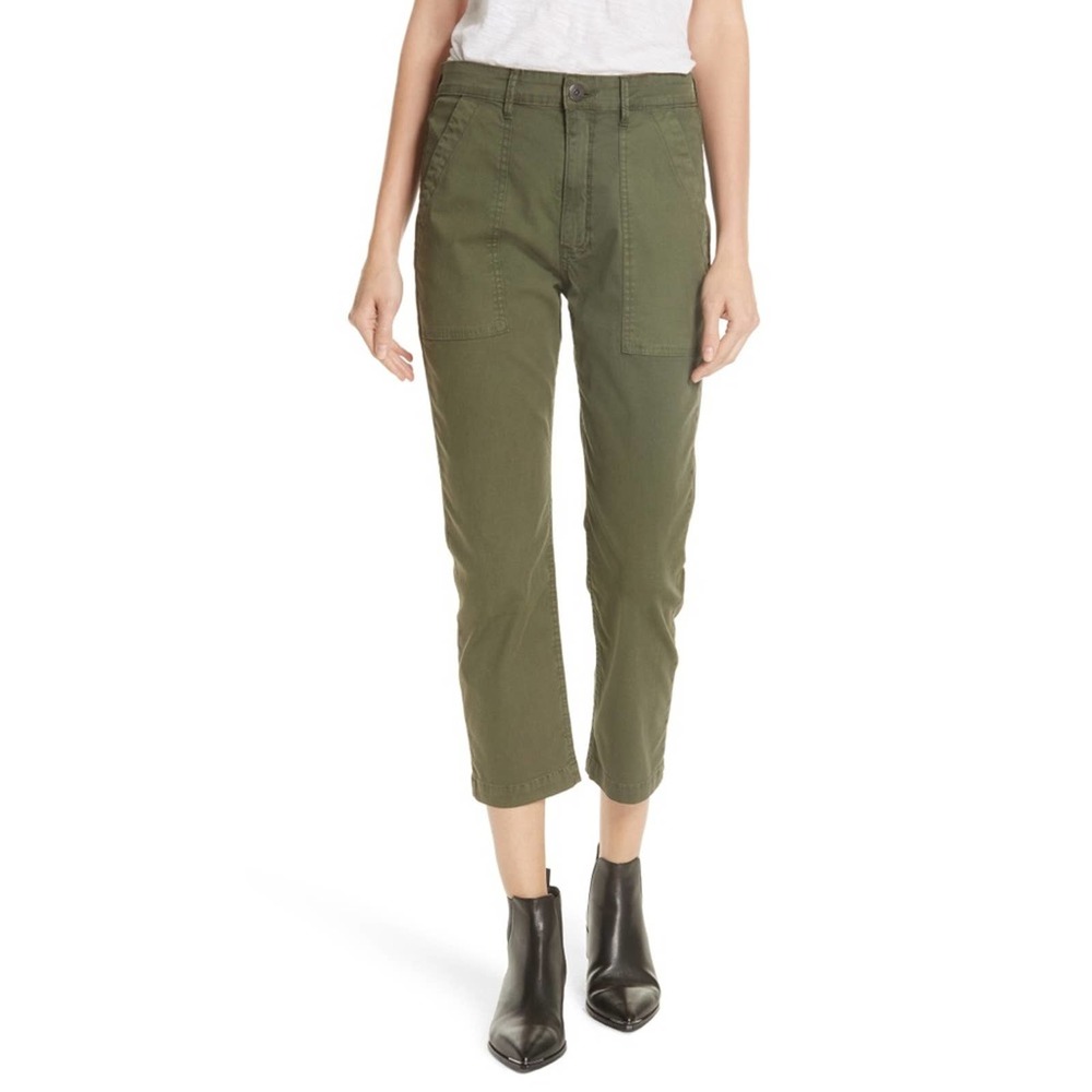 high Waist Cargo Cropped Pants